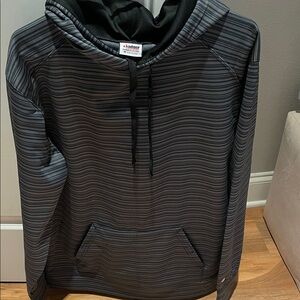 NEW Badger Sport Striped Black and Gray Hoodie Men’s Medium